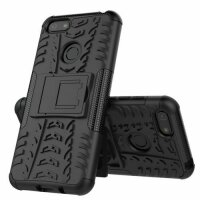 Handy Tasche Lenovo Motorola Panzer Hülle Hybrid Case Cover Schutzhülle Bumper Motorola Moto E6 Play Schwarz