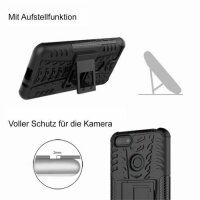 Handy Tasche Lenovo Motorola Panzer Hülle Hybrid Case Cover Schutzhülle Bumper Motorola Moto E6 Play Schwarz