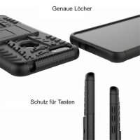 Handy Tasche Lenovo Motorola Panzer Hülle Hybrid Case Cover Schutzhülle Bumper Motorola Moto E6 Play Schwarz