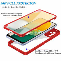 360° Grad Hülle für Samsung Galaxy A13 5G /A04/A04s Handyhülle mit Displayschutz Rot