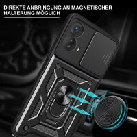 Outdoor Panzer Hülle Motorola Moto G73 5G Handyhülle mit Kameraschutz Ringhalter Schwarz