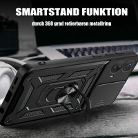 Outdoor Panzer Hülle Motorola Moto G73 5G Handyhülle mit Kameraschutz Ringhalter Schwarz