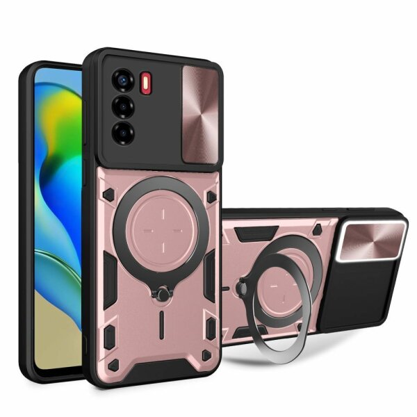 Outdoor Panzer Hülle für ZTE Handyhülle mit Slide Kameraschutz Ringhalter Bumper Blade V10 Vita Rosegold