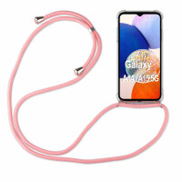 Handykette für Samsung Galaxy A14 Handyhülle mit Band Case Hülle mit Kordel Hand Rosa