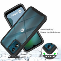 Panzer Hülle Handy Tasche 360 Grad TPU vollschutz mit Integriertem Displayschutz Motorola Moto E13