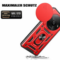 Outdoor Panzer Hülle Xiaomi Redmi A3 Handyhülle mit Kameraschutz Ringhalter Case Rot
