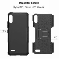 LG Hülle Outdoor Case Panzer Cover Handytasche Schutzhülle Handy Tasche Bumper LG K30 2019 Schwarz