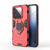Hülle Xiaomi 14 Handyhülle Stoßfest 360° Drehbarer Ring Ständer TPU Back Cover Rot