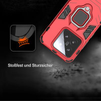 Hülle Xiaomi 14 Handyhülle Stoßfest 360° Drehbarer Ring Ständer TPU Back Cover Rot