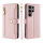 Handykette Samsung Hülle mit Band Handyhülle Kartenfächer PU Leder Umhängetasche Galaxy S24 Ultra Rosa