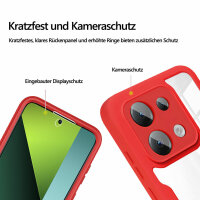 360° Grad Hülle Xiaomi Redmi Note 13 Pro 5G mit Integriertem Displayschutz Rot