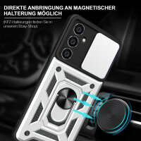 Outdoor Panzer Hülle für Samsung Galaxy A05s mit Kameraschutz Ringhalter Bumper  Silber