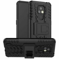 Handy Tasche Lenovo Motorola Panzer Hülle Hybrid Case Cover Schutzhülle Bumper Motorola Moto E7 Schwarz