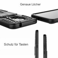 Handy Tasche Lenovo Motorola Panzer Hülle Hybrid Case Cover Schutzhülle Bumper Motorola Moto E7 Schwarz