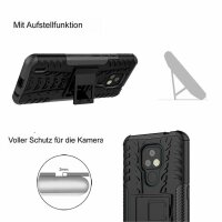 Handy Tasche Lenovo Motorola Panzer Hülle Hybrid Case Cover Schutzhülle Bumper Motorola Moto E7 Schwarz