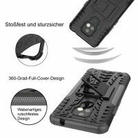 Handy Tasche Lenovo Motorola Panzer Hülle Hybrid Case Cover Schutzhülle Bumper Motorola Moto E7 Schwarz