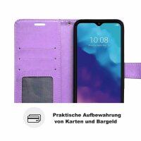 Handy Tasche für ZTE Blade Hülle Schutzhülle Klapphülle Flip Case Schale Etui BF Lila Blade V30 Vita