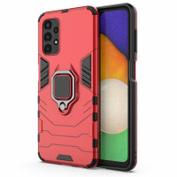 Hülle für Samsung Galaxy A13 4G, Schutzhülle Handy Tasche Ring Case Cover Bumper Rot