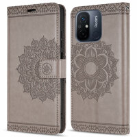Hülle für Xiaomi Redmi 12C Handyhülle Handy Tasche Klapphülle Wallet Case Etui Grau