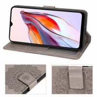 Hülle für Xiaomi Redmi 12C Handyhülle Handy Tasche Klapphülle Wallet Case Etui Grau