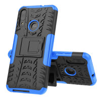 Handy Tasche Lenovo Motorola Panzer Hülle Hybrid Case Cover Schutzhülle Bumper Motorola Moto E6 Plus Blau