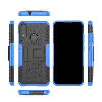 Handy Tasche Lenovo Motorola Panzer Hülle Hybrid Case Cover Schutzhülle Bumper Motorola Moto E6 Plus Blau