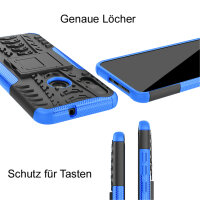 Handy Tasche Lenovo Motorola Panzer Hülle Hybrid Case Cover Schutzhülle Bumper Motorola Moto E6 Plus Blau