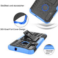 Handy Tasche Lenovo Motorola Panzer Hülle Hybrid Case Cover Schutzhülle Bumper Motorola Moto E6 Plus Blau