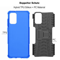 Handy Tasche für Samsung Galaxy Case Panzer Hülle Cover Schutzhülle Etui Bumper Galaxy S20+ SM-G985 Blau