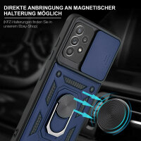 Outdoor Panzer Hülle für Samsung Galaxy A52 mit Kameraschutz Ringhalter Bumper Blau