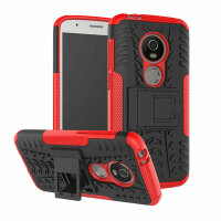 Handy Tasche Lenovo Motorola Panzer Hülle Hybrid Case Cover Schutzhülle Bumper Motorola Moto E5 Play Rot