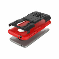 Handy Tasche Lenovo Motorola Panzer Hülle Hybrid Case Cover Schutzhülle Bumper Motorola Moto E5 Play Rot