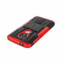 Handy Tasche Lenovo Motorola Panzer Hülle Hybrid Case Cover Schutzhülle Bumper Motorola Moto E5 Play Rot