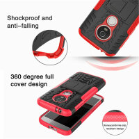 Handy Tasche Lenovo Motorola Panzer Hülle Hybrid Case Cover Schutzhülle Bumper Motorola Moto E5 Play Rot