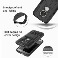 Handy Tasche Lenovo Motorola Panzer Hülle Hybrid Case Cover Schutzhülle Bumper Motorola Moto E5 Play Rot