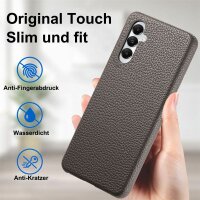 Hülle Handyhülle Stoßfeste Handy Tasche Ultra-Dünn Case Leder Bumper für Samsung Galaxy S24 Ultra Grau
