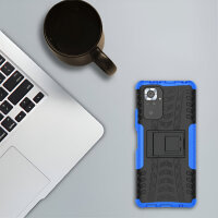 Schutz Hülle Xiaomi Handy Tasche Case Cover Silikon Schale Outdoor Handyhülle BF Xiaomi Redmi Note 10 Pro Blau