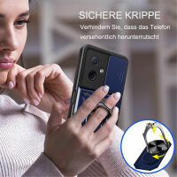 Outdoor Panzer Hülle Motorola Moto G54 Handyhülle mit Kameraschutz Ringhalter Blau