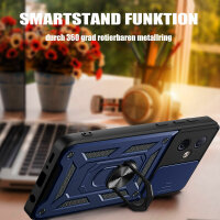 Outdoor Panzer Hülle Motorola Moto G54 Handyhülle mit Kameraschutz Ringhalter Blau