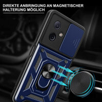 Outdoor Panzer Hülle Motorola Moto G54 Handyhülle mit Kameraschutz Ringhalter Blau