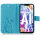 Huawei Handy Tasche Handyhülle Schutz Hülle Blumen Flip Cover Buch Case Etui Huawei Mate 20 Lite Blau