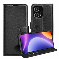 Hülle für Poco F5 Handyhülle Handy Tasche Klapphülle Flipcase Cover Etui Schwarz