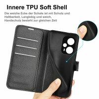Hülle für Poco F5 Handyhülle Handy Tasche Klapphülle Flipcase Cover Etui Schwarz