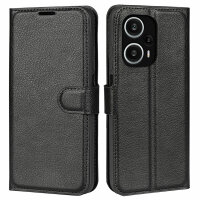 Hülle für Poco F5 Handyhülle Handy Tasche Klapphülle Flipcase Cover Etui Schwarz