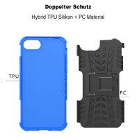 Handy Tasche für Apple iPhone Panzer Cover Case Schutz Hülle Etui Schale Bumper Apple iPhone SE 2020 Blau