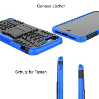 Handy Tasche für Apple iPhone Panzer Cover Case Schutz Hülle Etui Schale Bumper Apple iPhone SE 2020 Blau
