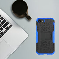 Handy Tasche für Apple iPhone Panzer Cover Case Schutz Hülle Etui Schale Bumper Apple iPhone SE 2020 Blau