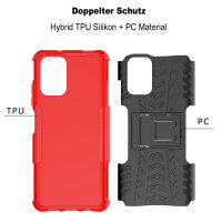Schutz Hülle Xiaomi Handy Tasche Case Cover Silikon Schale Outdoor Handyhülle BF Xiaomi Redmi Note 10 Rot