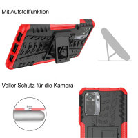 Schutz Hülle Xiaomi Handy Tasche Case Cover Silikon Schale Outdoor Handyhülle BF Xiaomi Redmi Note 10 Rot