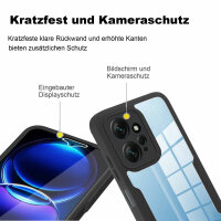360° Grad Hülle Xiaomi Redmi Note 12 4G Rundum vollschutz mit Displayschutz Schwarz